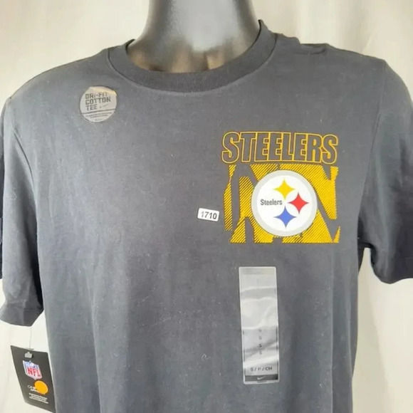 NEW Nike Dri-FIT NFL Pittsburgh Steelers Essential T-Shirt Crewneck Black Mens S - Picture 2 of 10